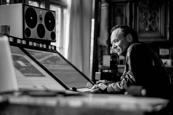 Mark working on a project in studio